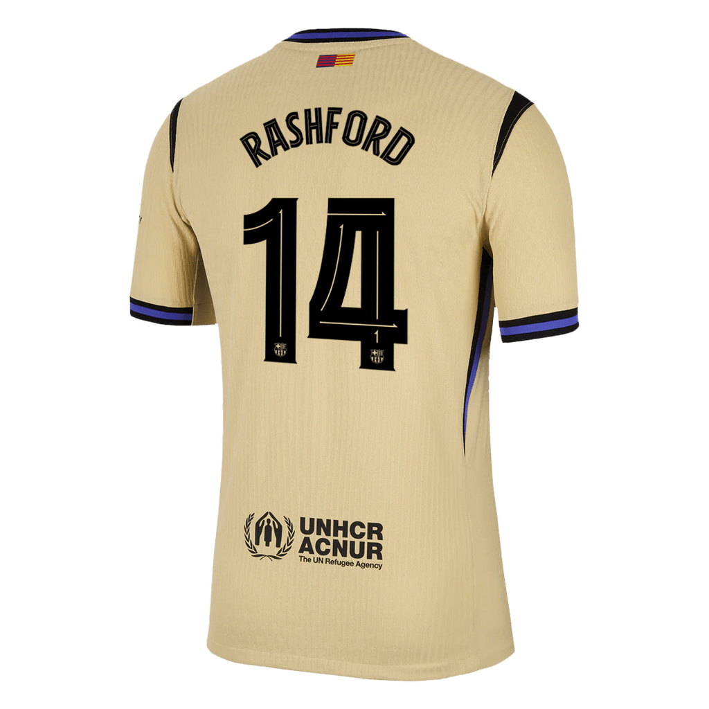 Player Version RASHFORD #14 Barcelona Away Football Shirt 2025/26 Yellow - UCL