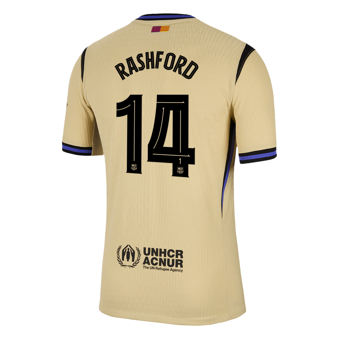 Player Version RASHFORD #14 Barcelona Away Football Shirt 2025/26 Yellow - UCL