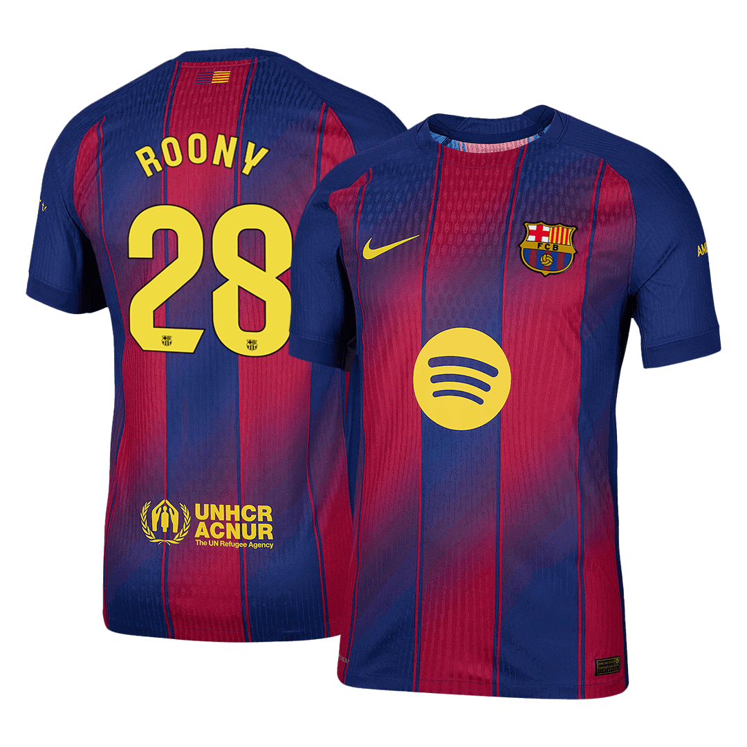 Player Version ROONY #28 Barcelona Home Football Shirt 2025/26