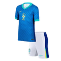 Kid's Brazil Away Football Shirt Kit(Jersey+Shorts) Copa America 2024