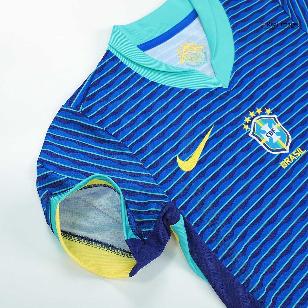 Kid's Brazil Away Football Shirt Kit(Jersey+Shorts) Copa America 2024