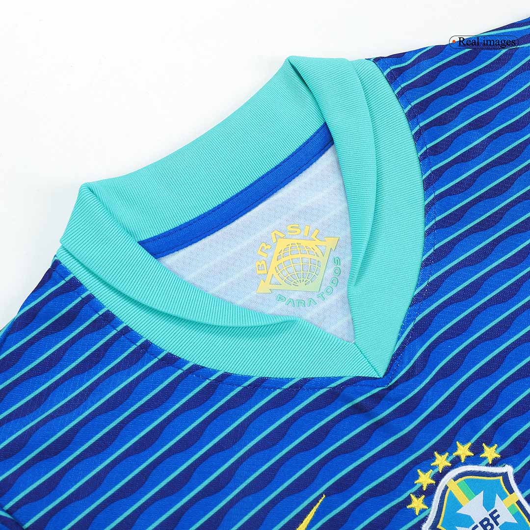 Kid's Brazil Away Football Shirt Kit(Jersey+Shorts) Copa America 2024