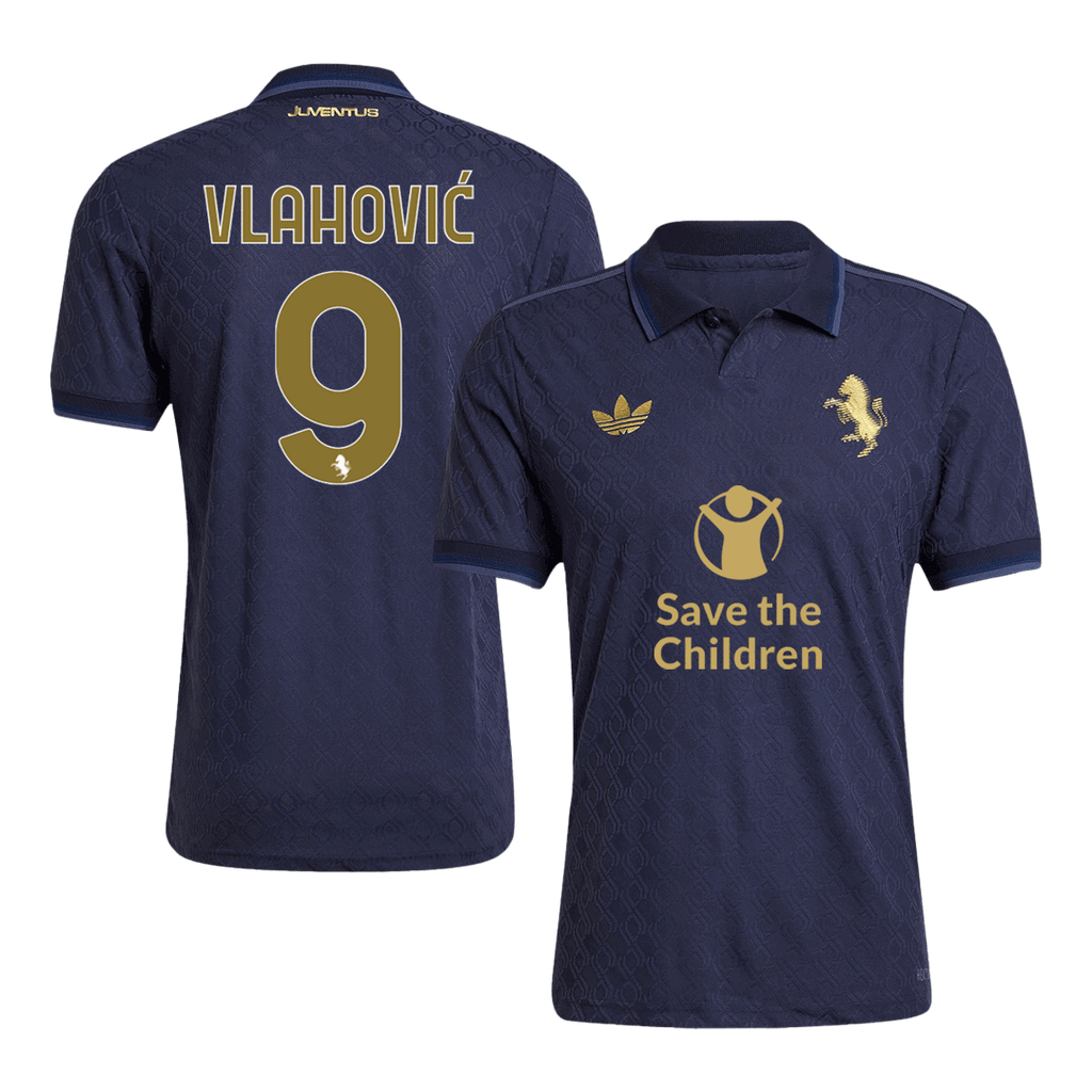 Player Version VLAHOVIĆ #9 Juventus Third Away Football Shirt 2024/25 - Save The Children Sponsor