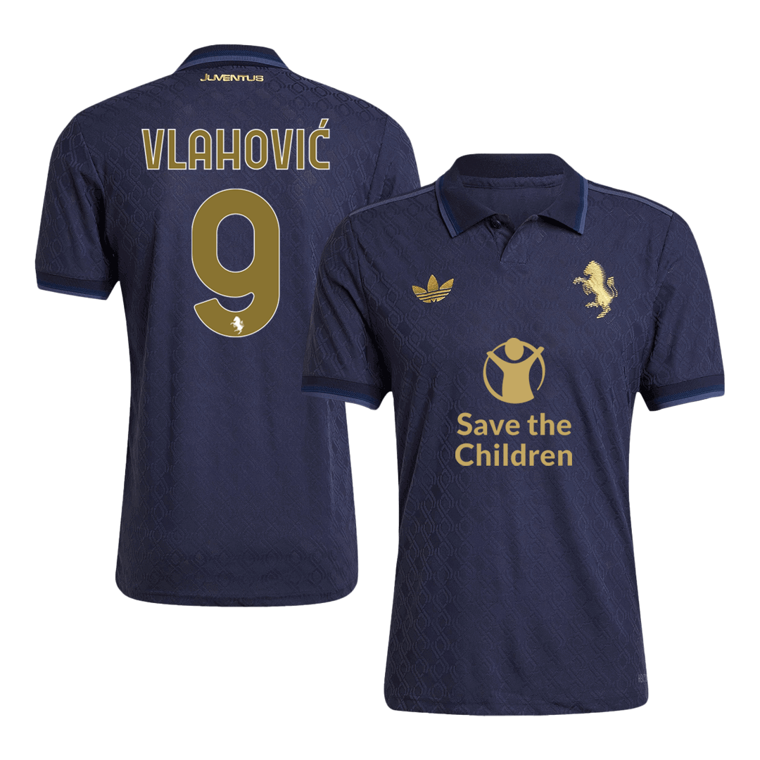 Player Version VLAHOVIĆ #9 Juventus Third Away Football Shirt 2024/25 - Save The Children Sponsor