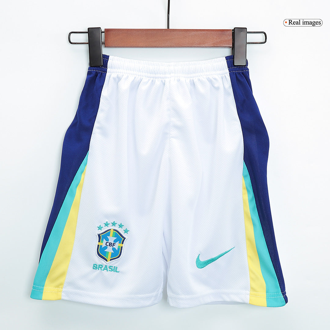 Kid's Brazil Away Football Shirt Kit(Jersey+Shorts) Copa America 2024