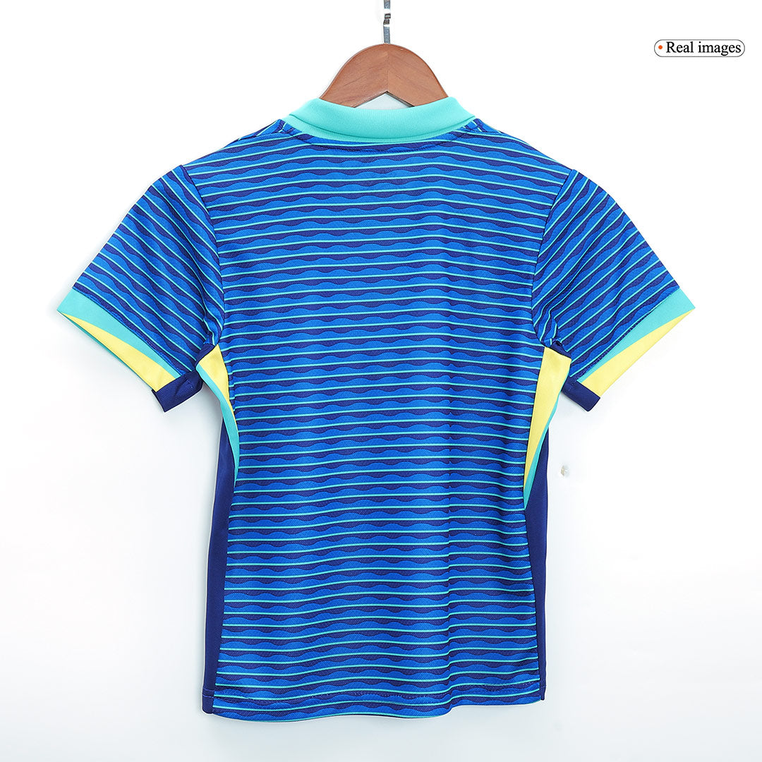 Kid's Brazil Away Football Shirt Kit(Jersey+Shorts) Copa America 2024