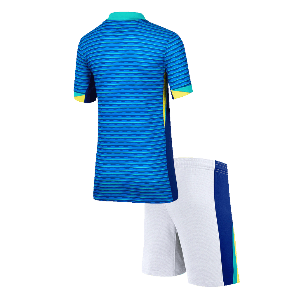 Kid's Brazil Away Football Shirt Kit(Jersey+Shorts) Copa America 2024