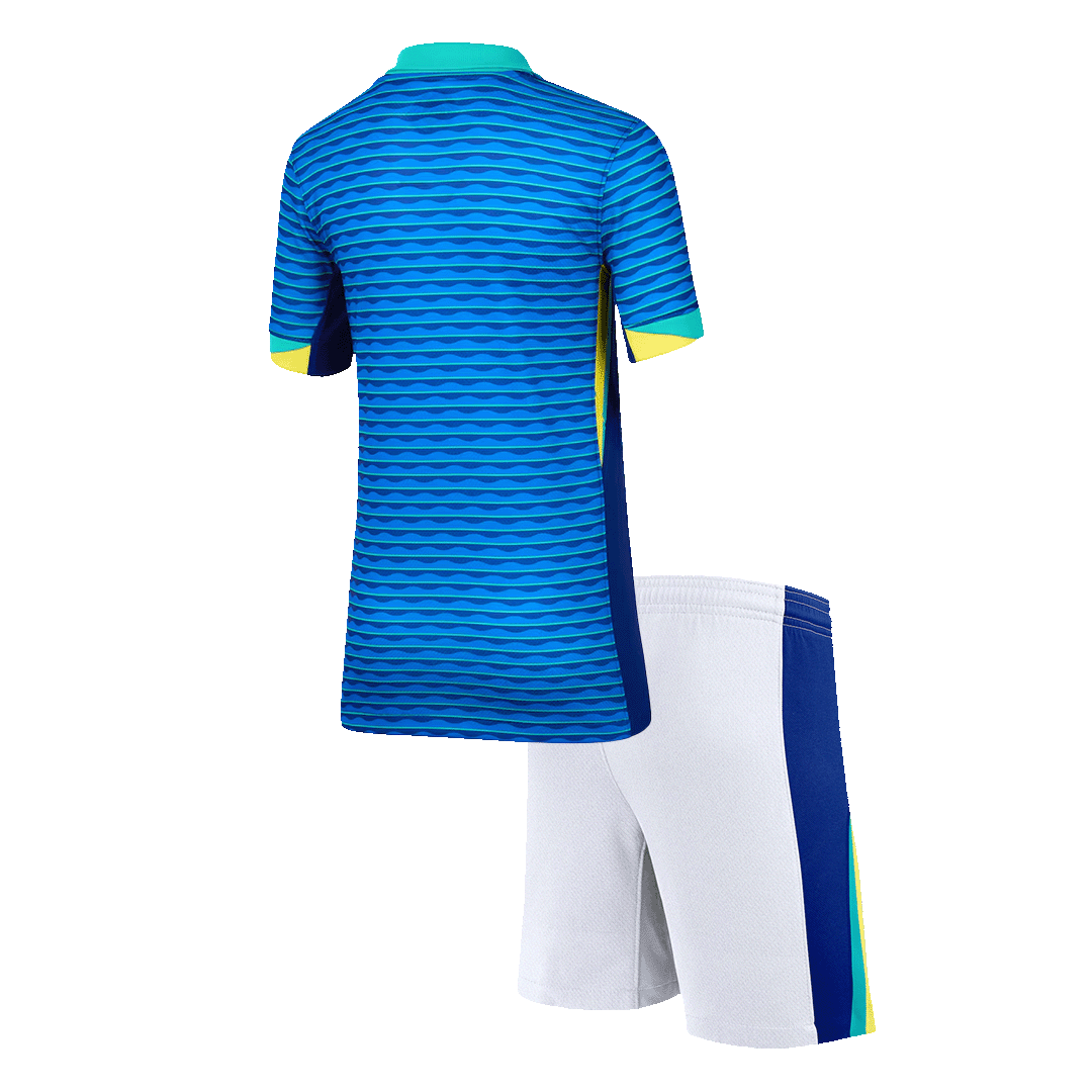 Kid's Brazil Away Football Shirt Kit(Jersey+Shorts) Copa America 2024