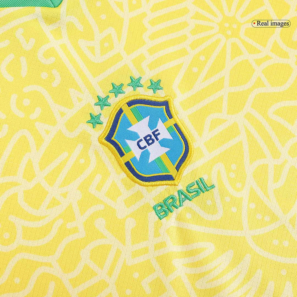 Kid's Brazil Home Football Shirt Kit(Jersey+Shorts+Socks) Copa America 2024