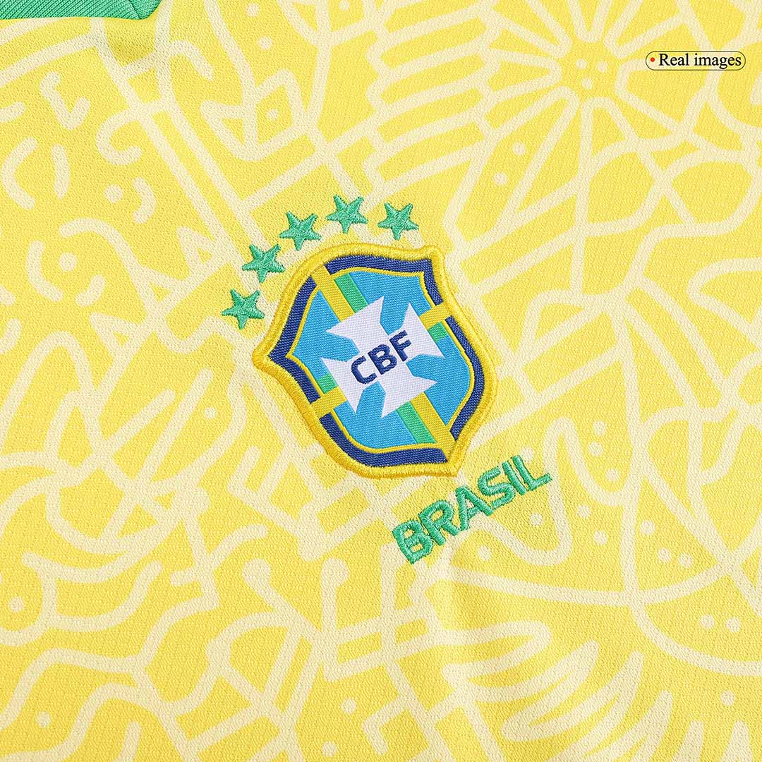 Kid's Brazil Home Football Shirt Kit(Jersey+Shorts+Socks) Copa America 2024
