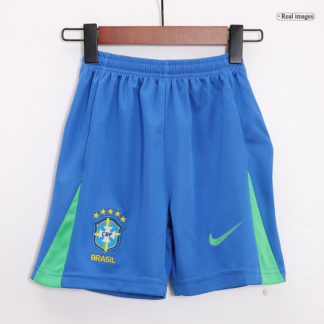 Kid's Brazil Home Football Shirt Kit(Jersey+Shorts+Socks) Copa America 2024