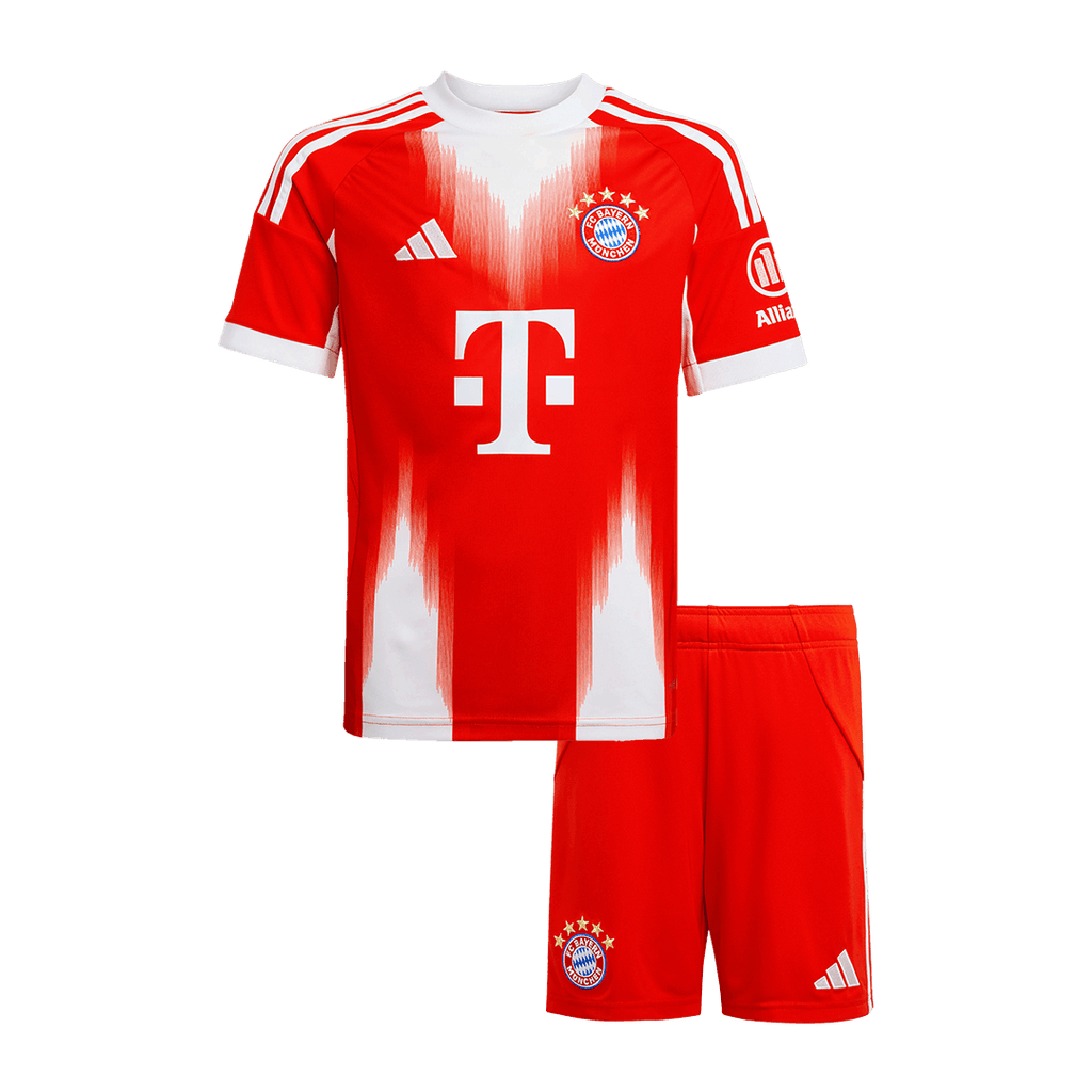 Kid's Bayern Munich Home Football Shirt Kit(Jersey+Shorts) 2025/26 Red