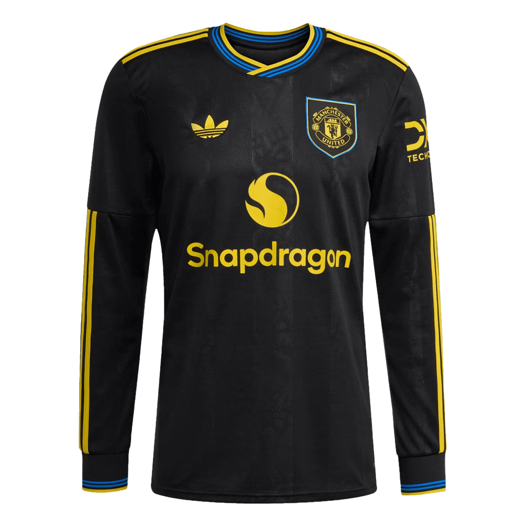 Manchester United Third Away Long Sleeve Football Shirt 2025/26 Black