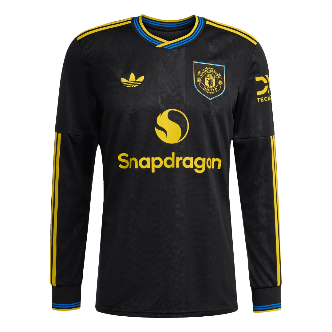 Manchester United Third Away Long Sleeve Football Shirt 2025/26 Black