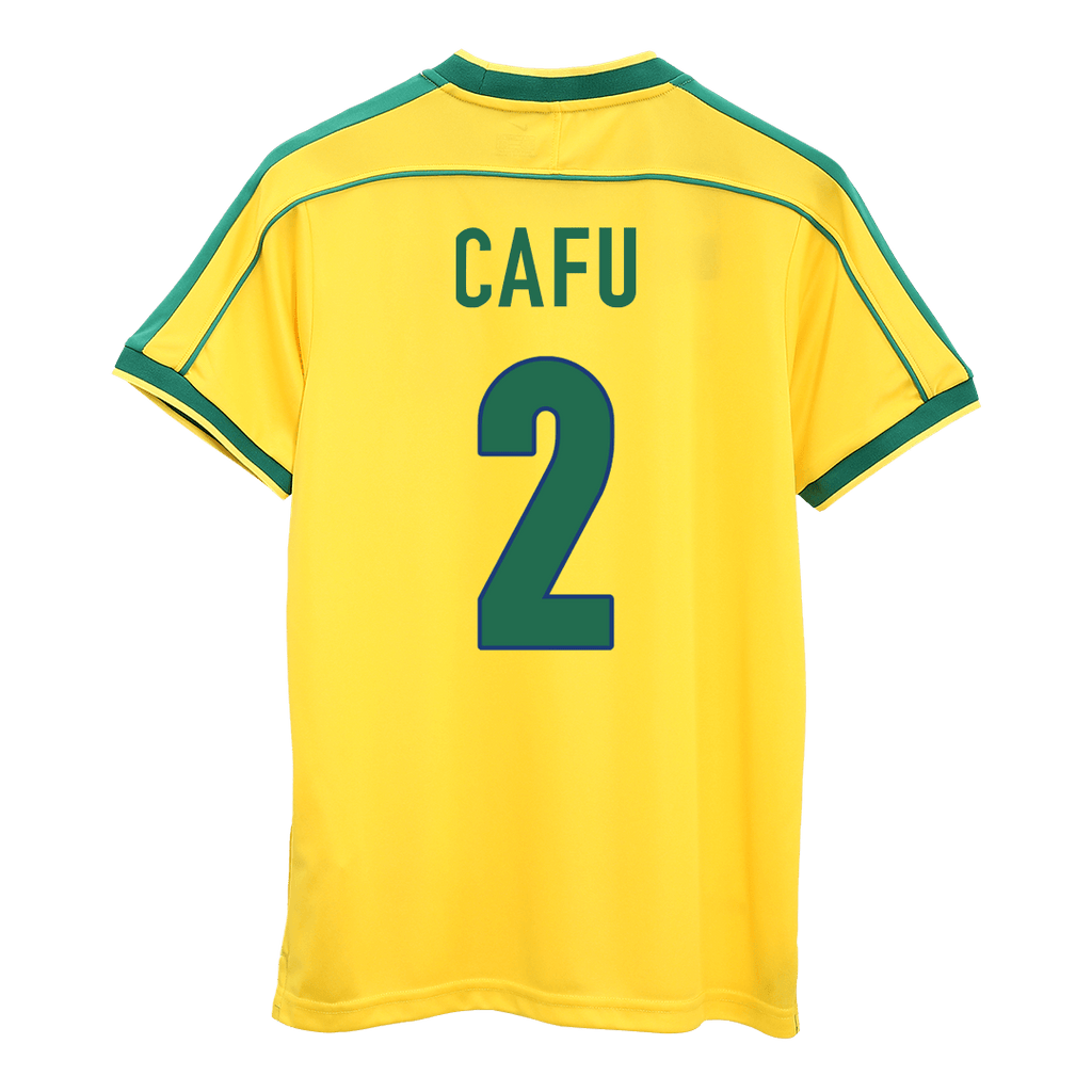 CAFU #2 Retro 1998 Brazil Home Football Shirt - World Cup