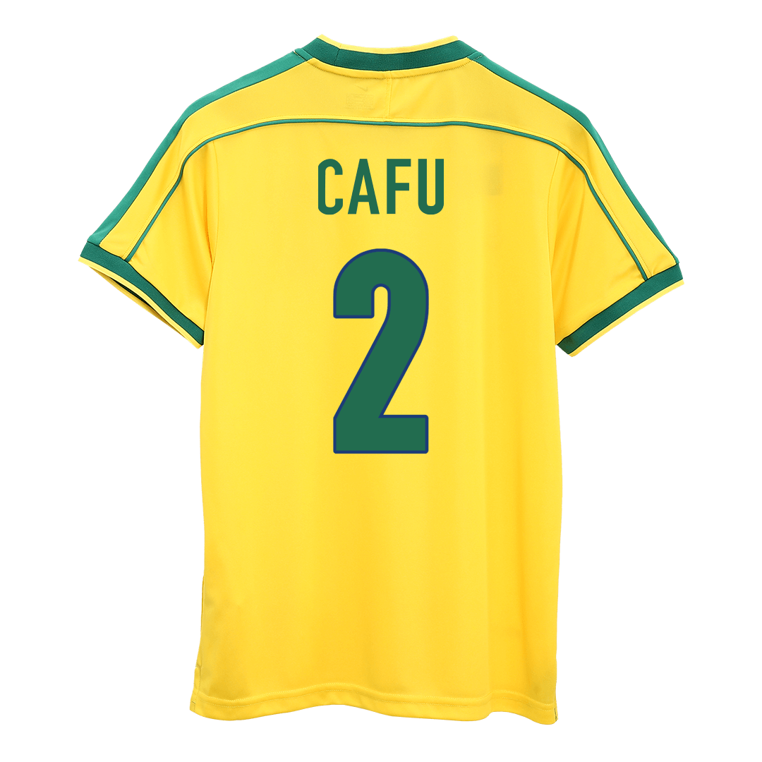 CAFU #2 Retro 1998 Brazil Home Football Shirt - World Cup