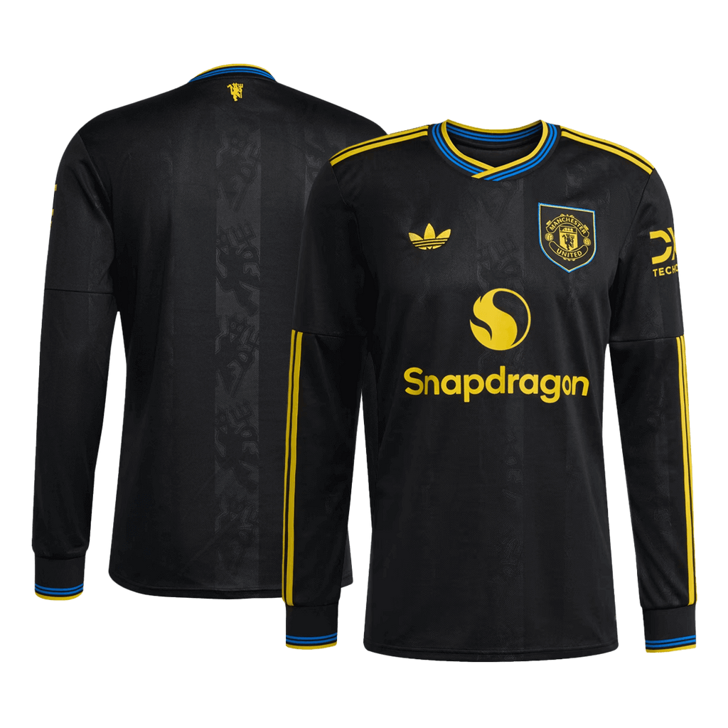 Manchester United Third Away Long Sleeve Football Shirt 2025/26 Black