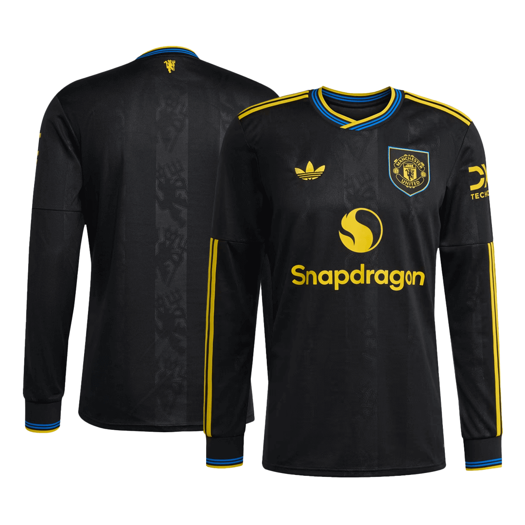 Manchester United Third Away Long Sleeve Football Shirt 2025/26 Black