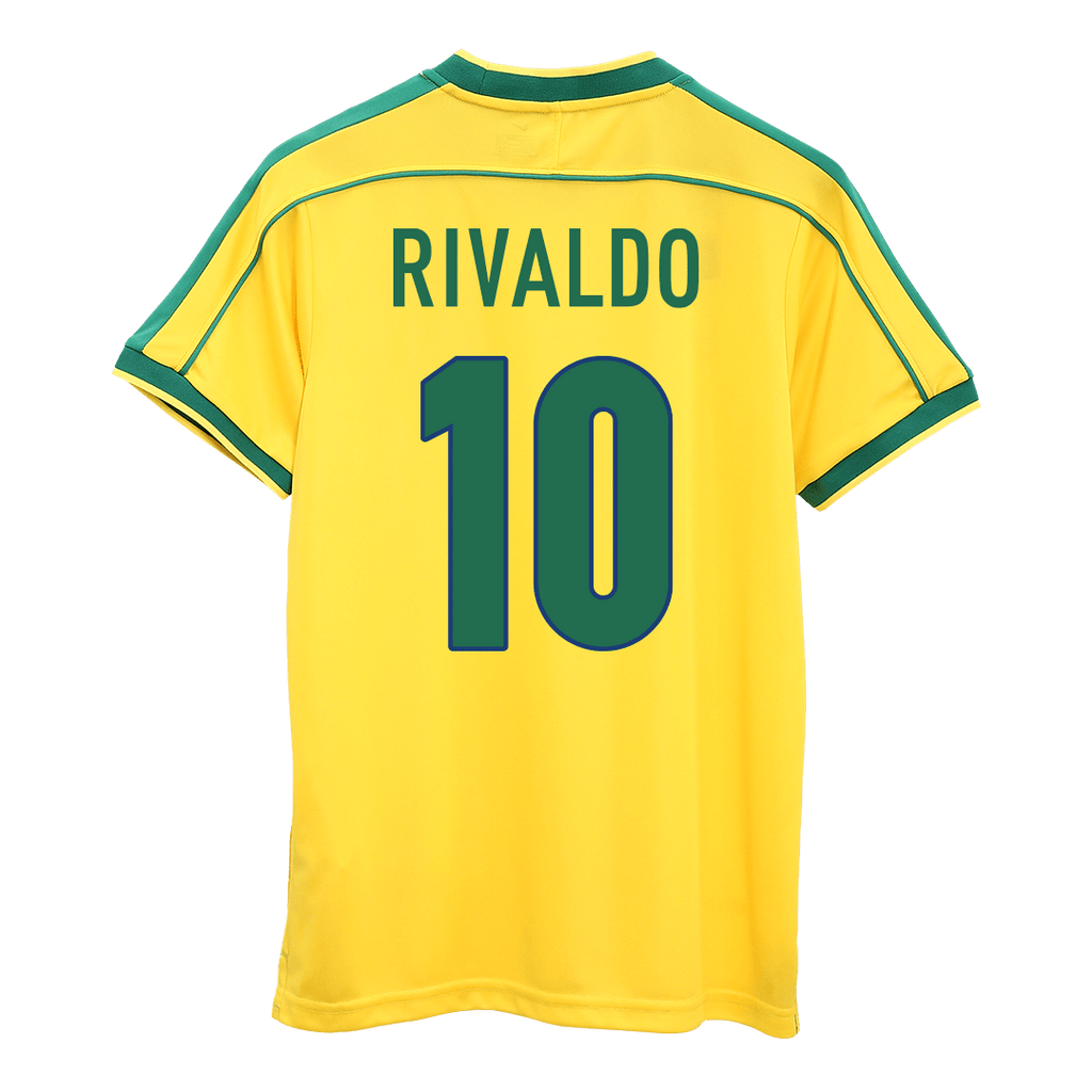 RIVALDO #10 Retro 1998 Brazil Home Football Shirt - World Cup