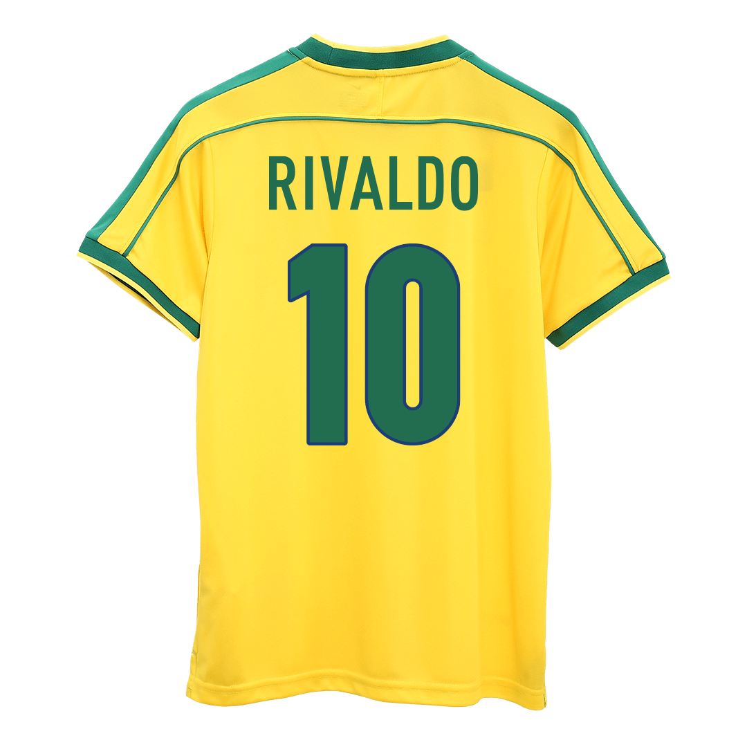 RIVALDO #10 Retro 1998 Brazil Home Football Shirt - World Cup
