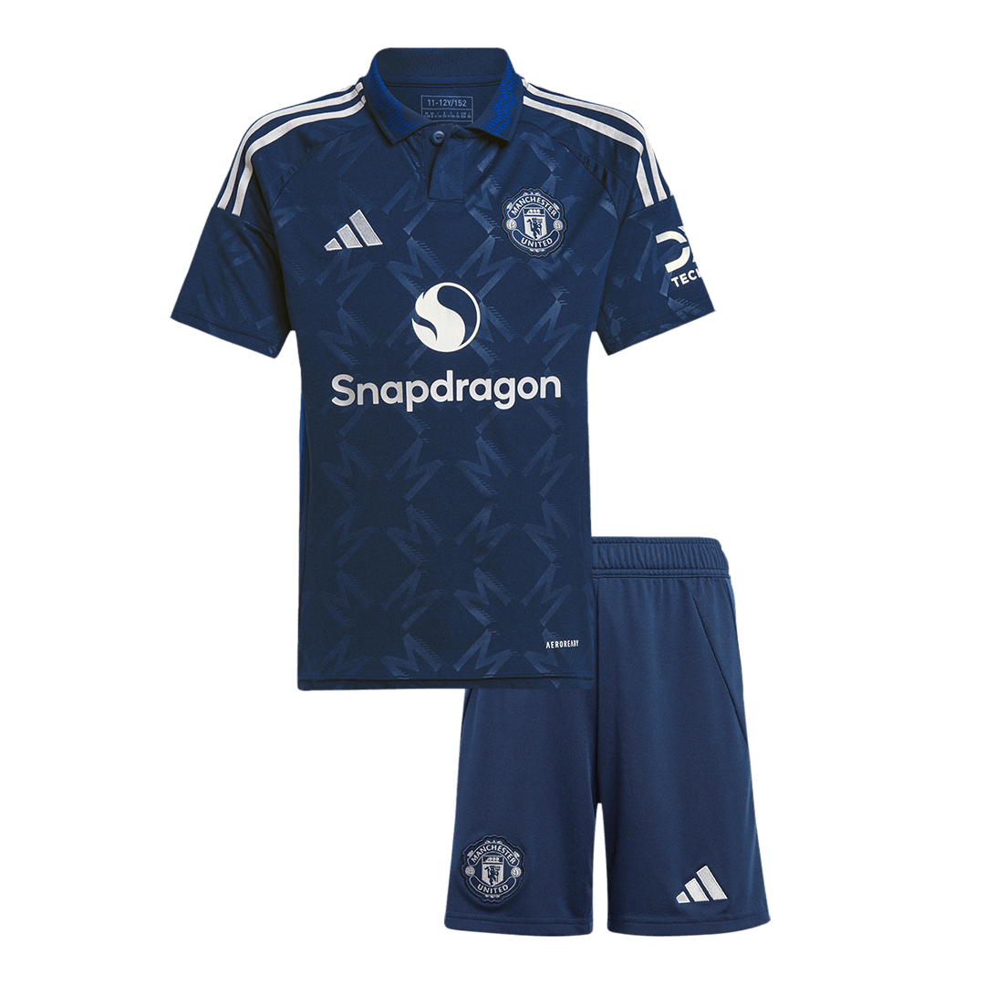 Kid's Manchester United Away Football Shirt Kit (Shirt+Shorts) 2024/25