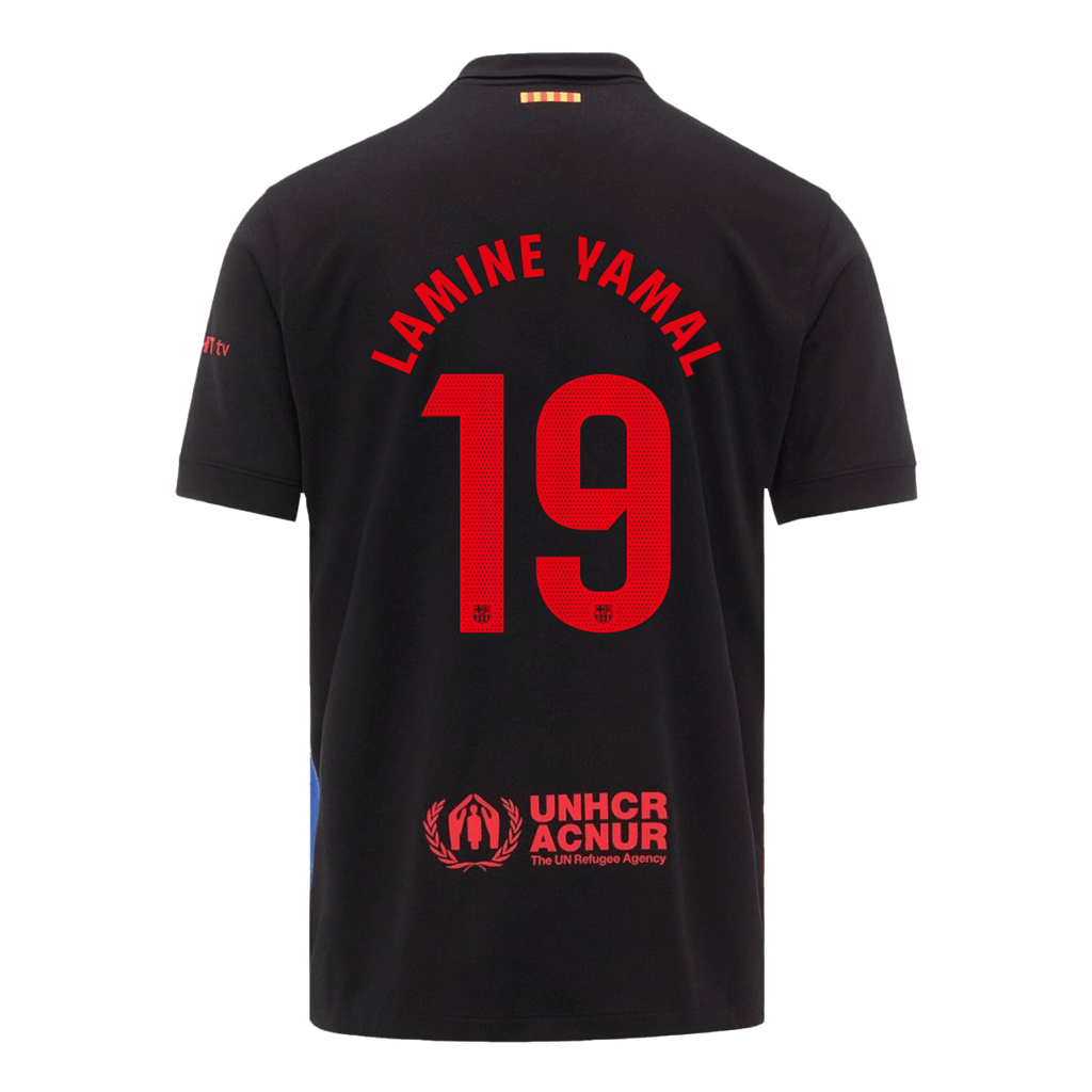LAMINE YAMAL #19 Barcelona Away Football Shirt 2024/25 - Spotify Logo Without Text