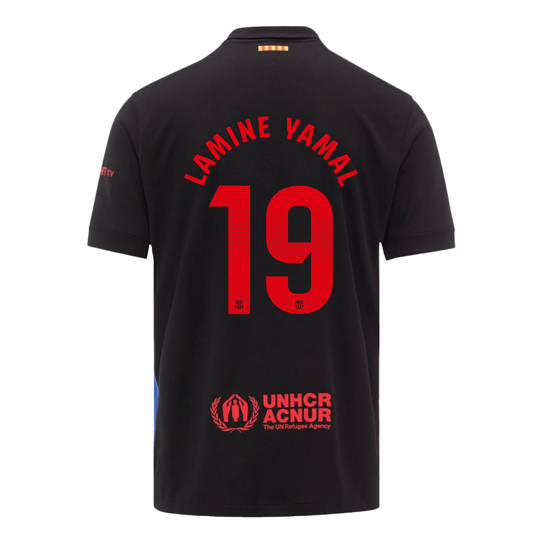 LAMINE YAMAL #19 Barcelona Away Football Shirt 2024/25 - Spotify Logo Without Text
