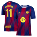 RAPHINHA #11 Barcelona Home Football Shirt 2025/26 Red&Blue - UCL