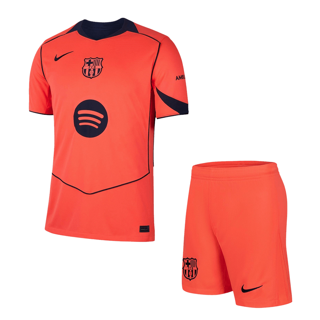 Barcelona Third Away Football Shirt Kit(Jersey+Shorts) 2025/26