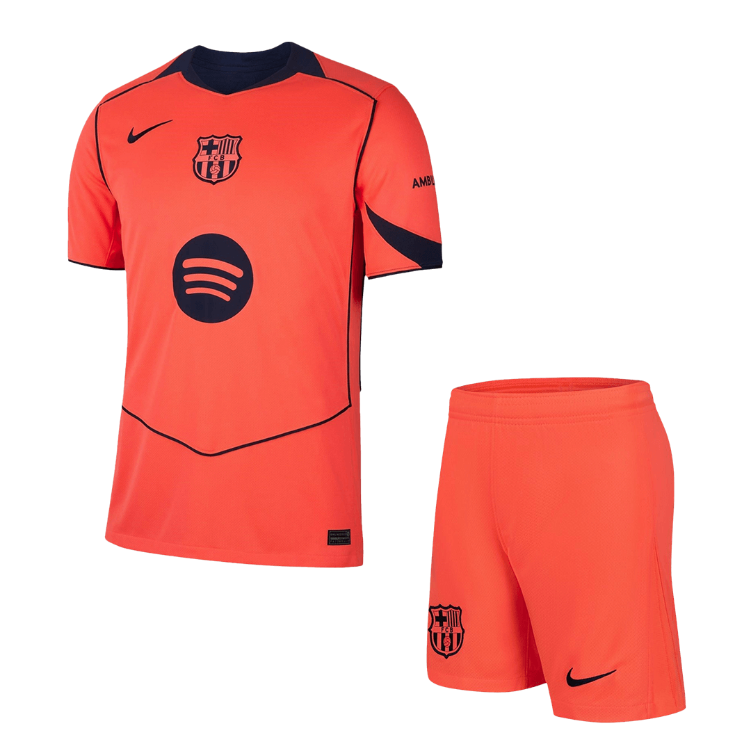 Barcelona Third Away Football Shirt Kit(Jersey+Shorts) 2025/26
