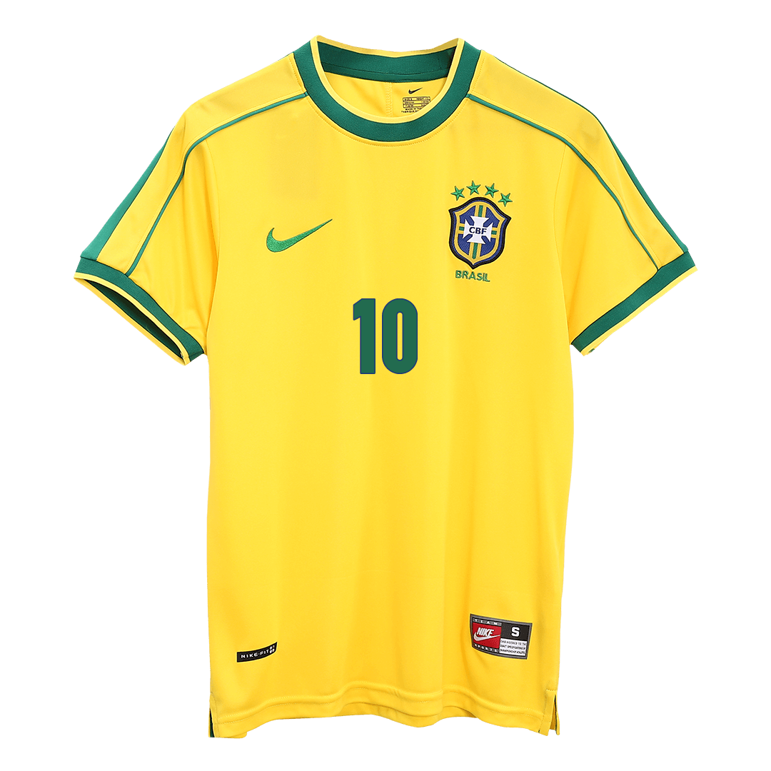 RIVALDO #10 Retro 1998 Brazil Home Football Shirt - World Cup