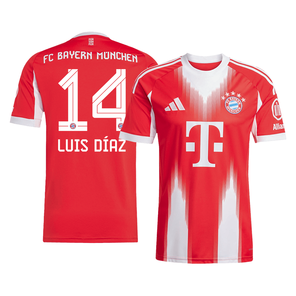 LUIS DÍAZ #14 Bayern Munich Home Football Shirt 2025/26 Red