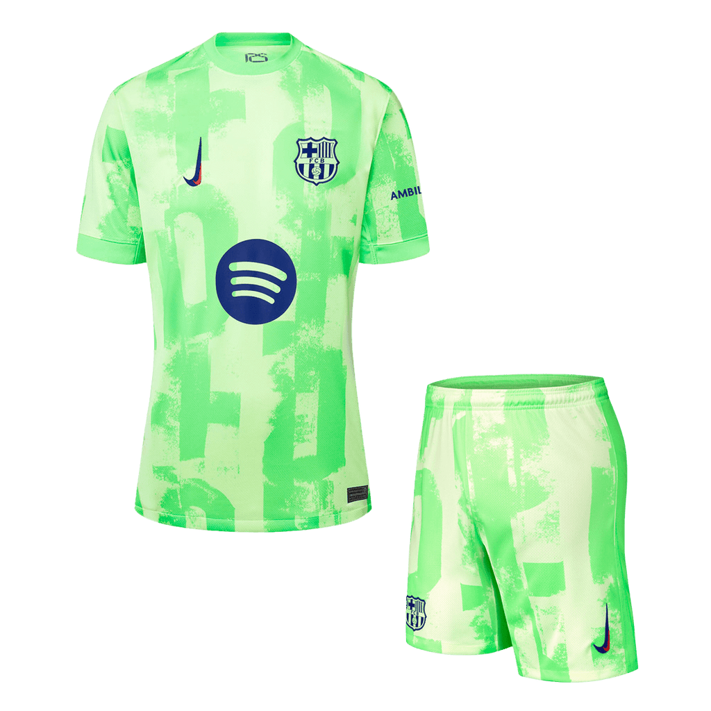 Barcelona Third Away Football Shirt Kit(Shirt+Shorts) - UCL (Spotify Logo Without Text)