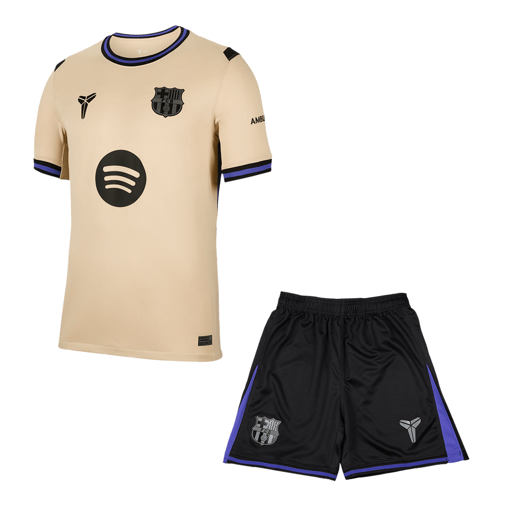 Barcelona Away Football Shirt Kit(Jersey+Shorts) 2025/26 Yellow&Black
