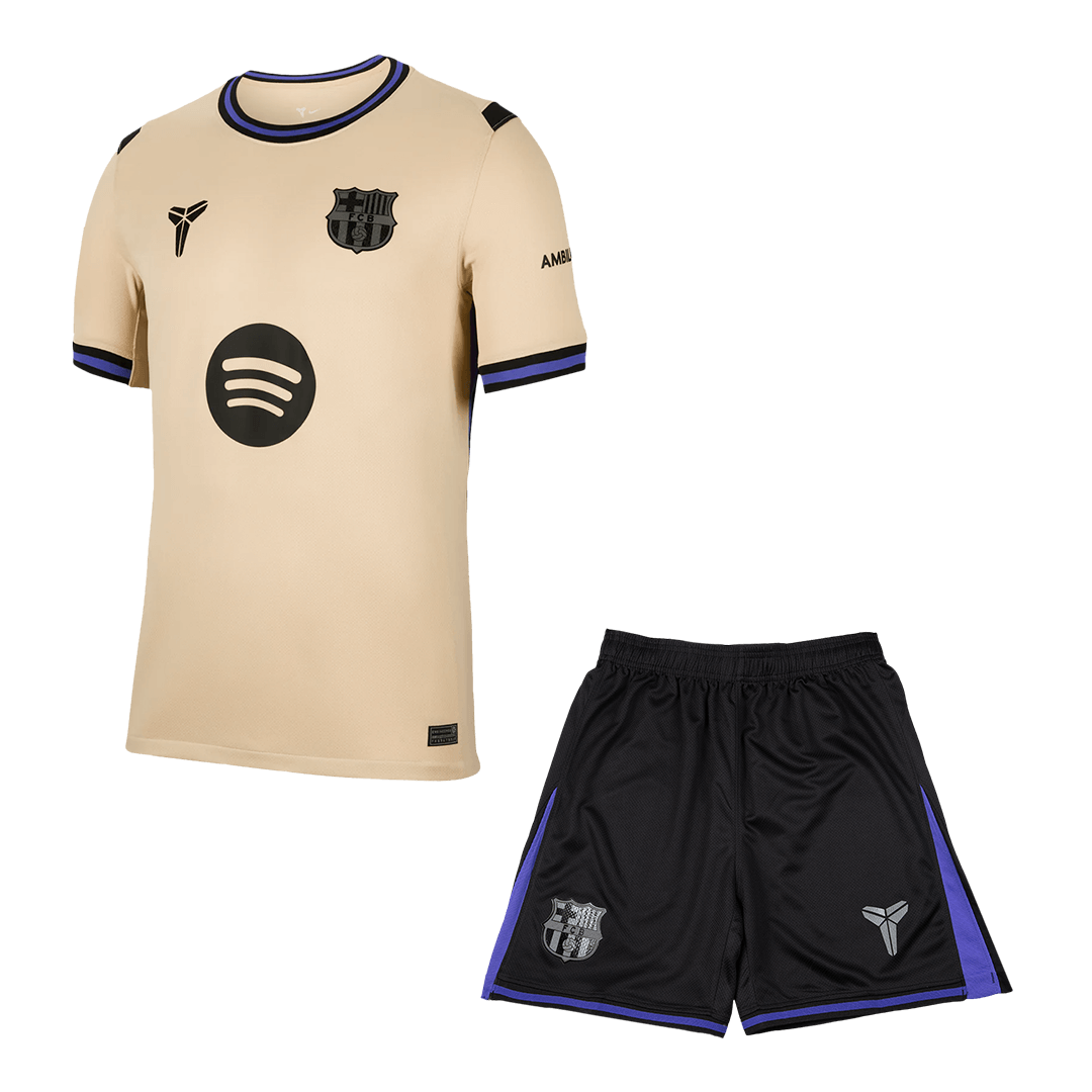 Barcelona Away Football Shirt Kit(Jersey+Shorts) 2025/26 Yellow&Black