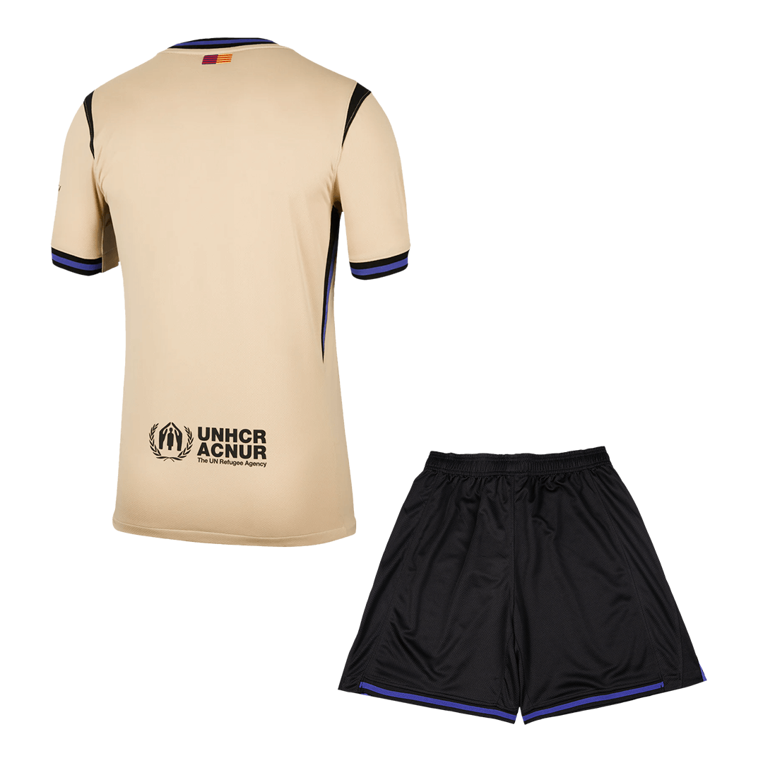 Barcelona Away Football Shirt Kit(Jersey+Shorts) 2025/26 Yellow&Black
