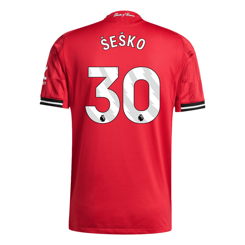ŠEŠKO #30 Player Version Manchester United Home Football Shirt 2025/26 Red