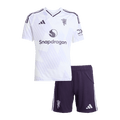 Kid's Manchester United Away Football Shirt Kit(Jersey+Shorts) 2025/26 White