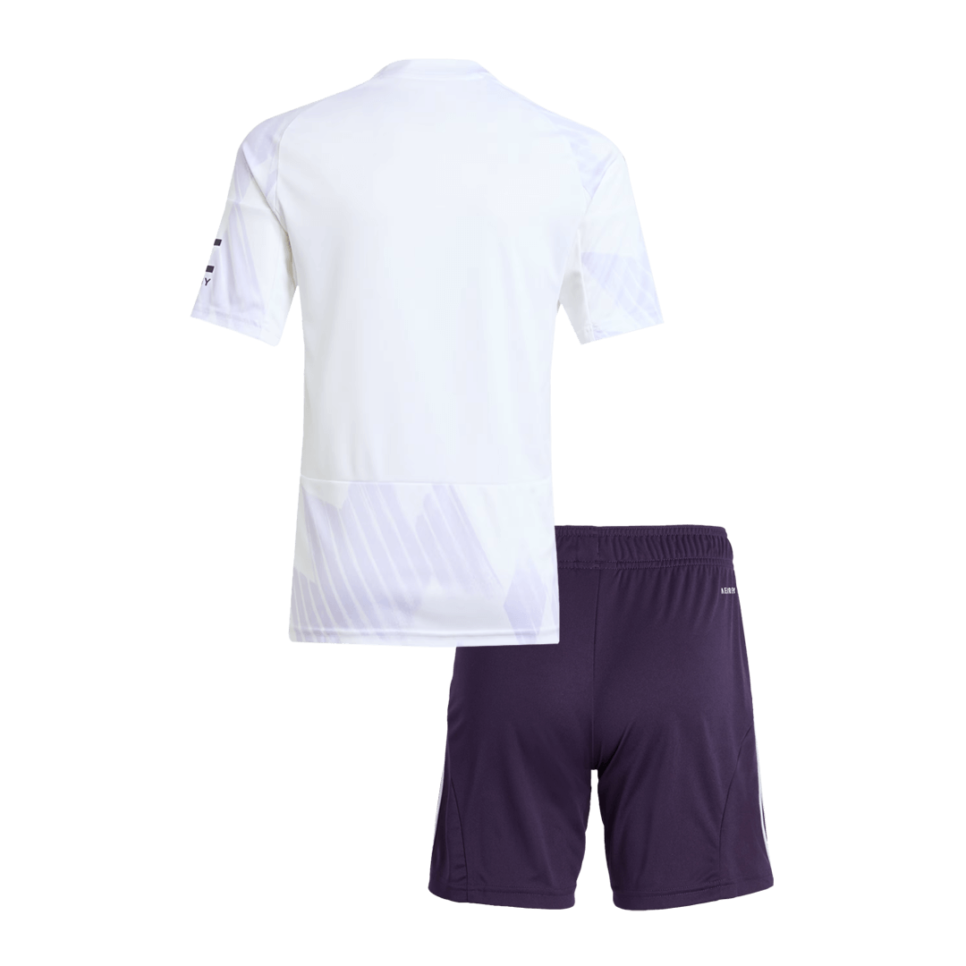 Kid's Manchester United Away Football Shirt Kit(Jersey+Shorts) 2025/26 White