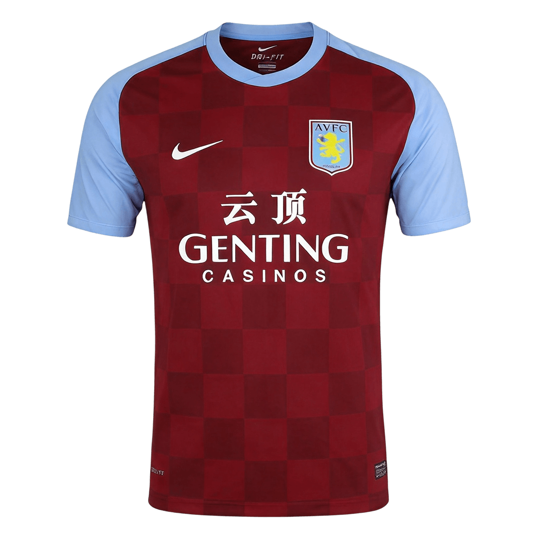 Men Retro Fan Version 2011/12 Aston Villa Home Soccer Jersey Red