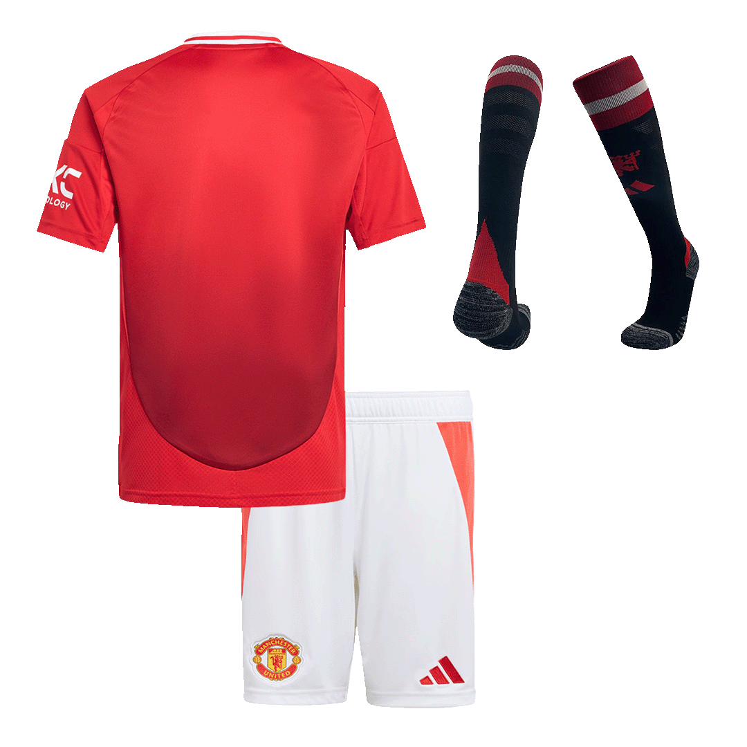 Kid's Manchester United Home Football Shirt Kit (Shirt+Shorts+Socks) 2024/25