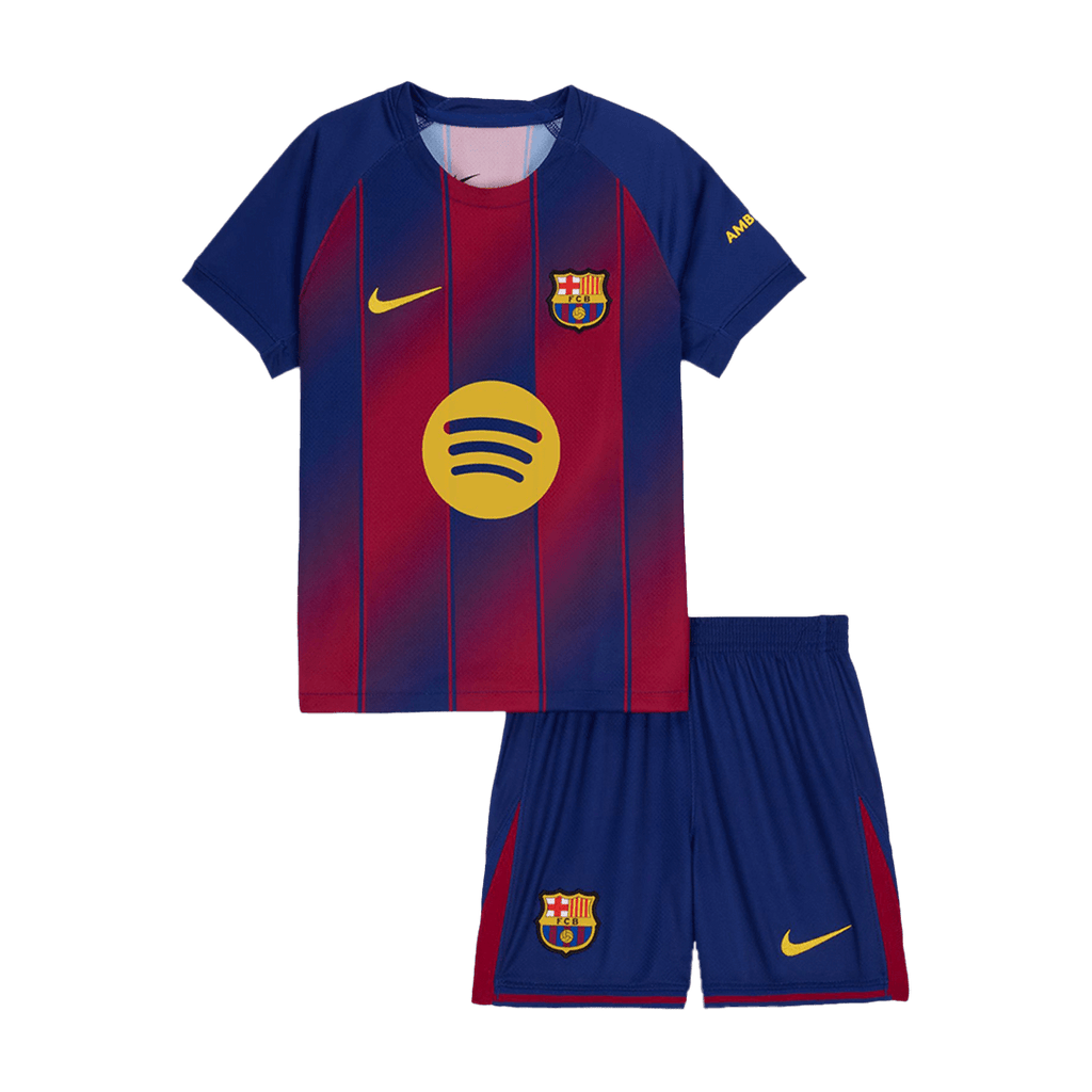 Kid's Barcelona Home Football Shirt Kit(Jersey+Shorts) 2025/26 Red&Blue