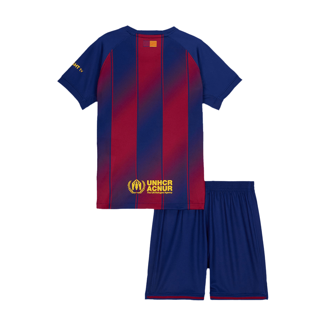 Kid's Barcelona Home Football Shirt Kit(Jersey+Shorts) 2025/26 Red&Blue