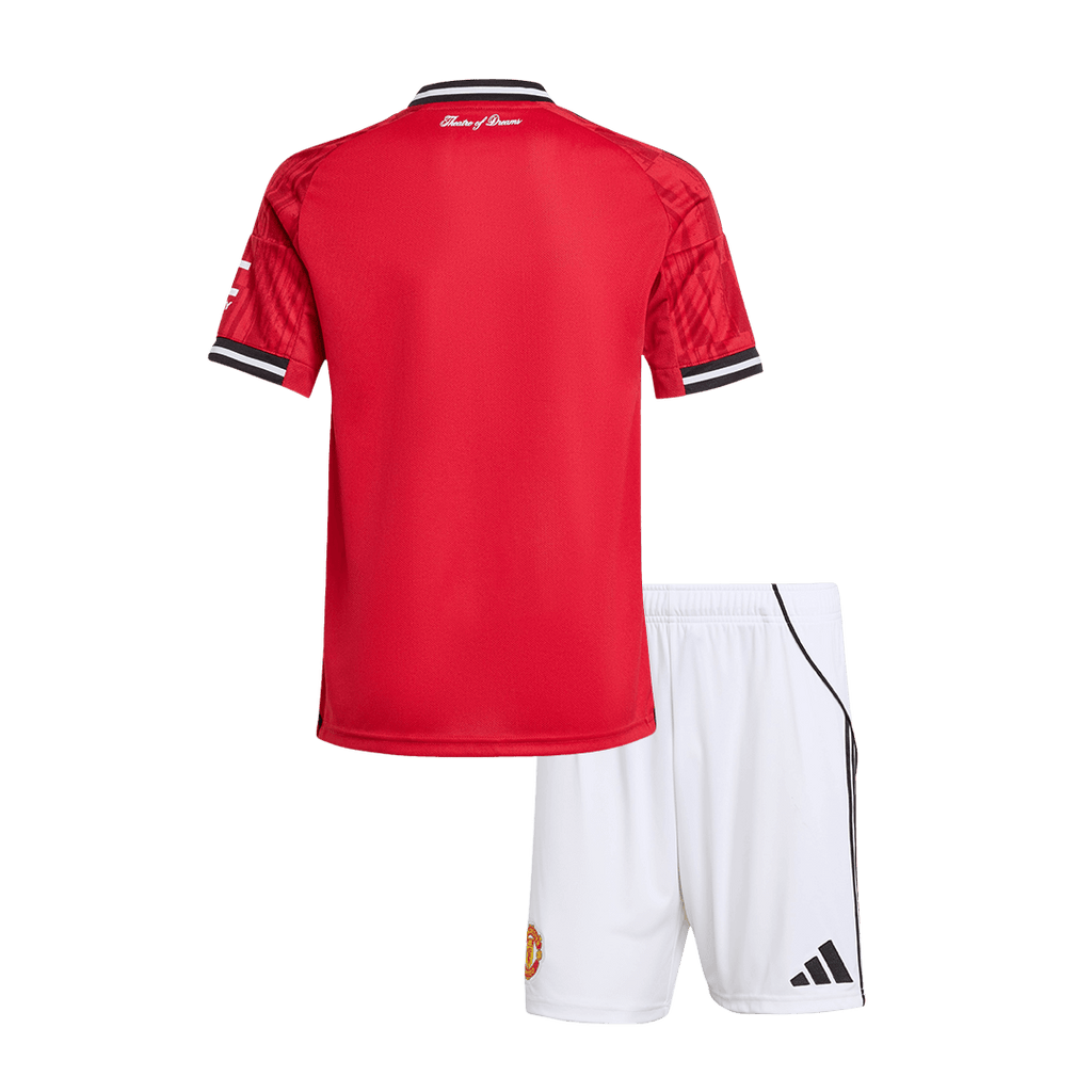 Kid's Manchester United Home Football Shirt Kit(Jersey+Shorts) 2025/26 Red