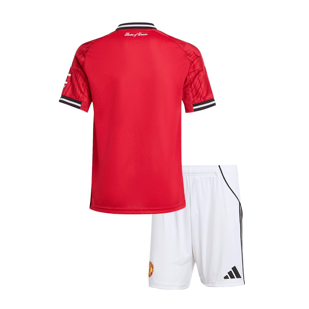 Kid's Manchester United Home Football Shirt Kit(Jersey+Shorts) 2025/26 Red