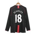 Retro SCHOLES #18 2007/08 Manchester United Away Long Sleeve Football Shirt