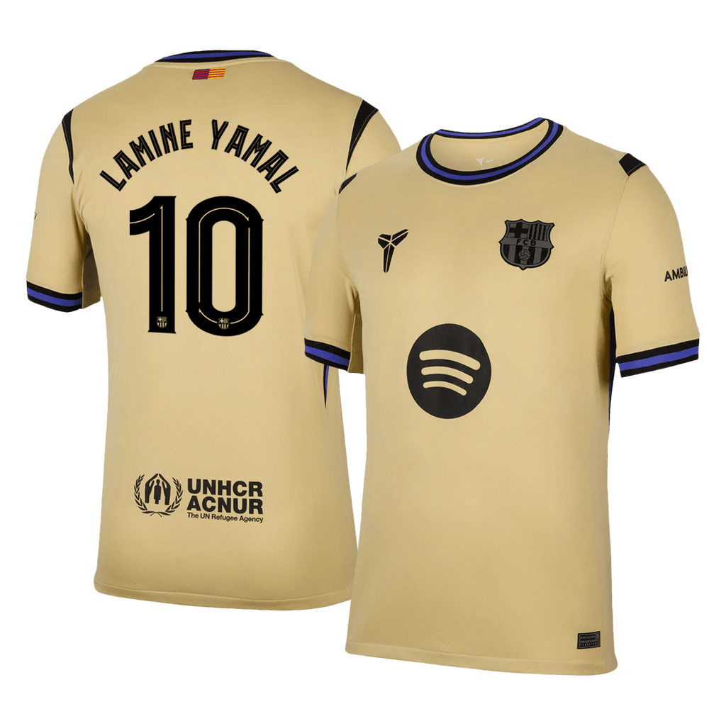 LAMINE YAMAL #10 Barcelona Away Football Shirt 2025/26 Yellow - UCL