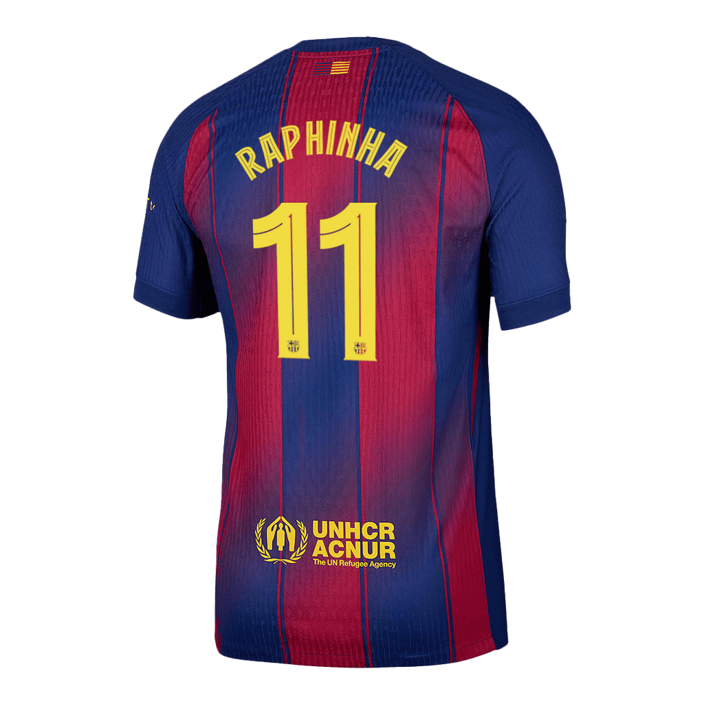 Player Version RAPHINHA #11 Barcelona Home Football Shirt 2025/26 Red&Blue - UCL