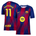RAPHINHA #11 Barcelona Home Football Shirt 2025/26 Red&Blue