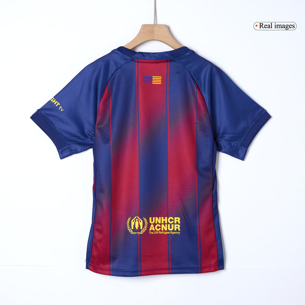 Kid's Barcelona Home Football Shirt Kit(Jersey+Shorts+Socks) 2025/26 Red&Blue